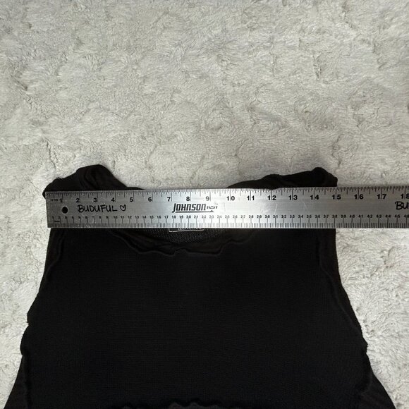 Prisa Collection Women Tunic Top Sleeveless Lagenlook Patchwork Black Brown Art - Picture 4 of 8